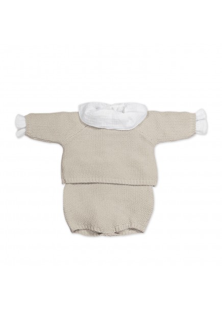 CONJUNTO 3P TRICOT BEIGE...