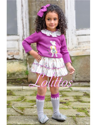 JUBÓN CON CUBRE/FALDA RATONCITO LOLITTOS