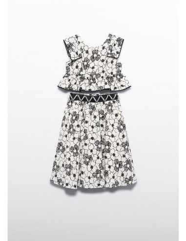 CONJUNTO FALDA MIDI ESTAMPADA