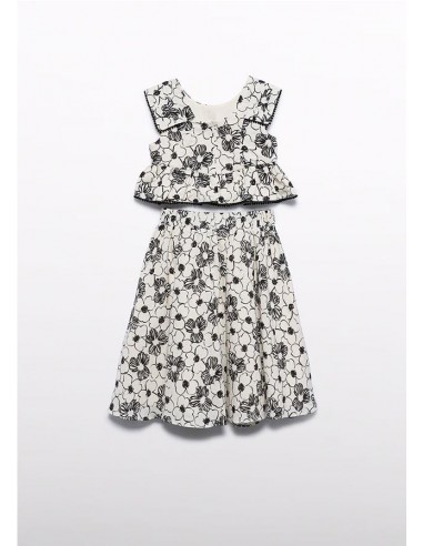 CONJUNTO FALDA MIDI ESTAMPADA