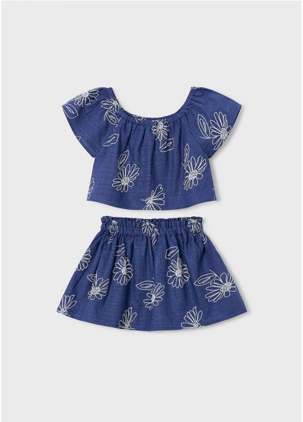 CONJ. FALDA LINO ESTAMPADO