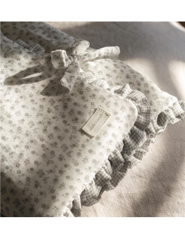 ARRULLO/MANTA LITTLE BLOOM FLOR GRIS
