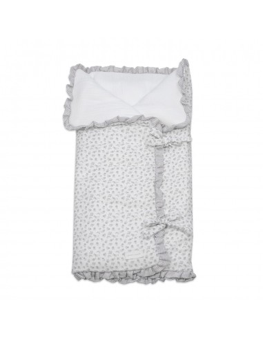 ARRULLO/MANTA LITTLE BLOOM FLOR GRIS