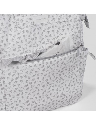 MOCHILA LITTLE BLOOM FLOR GRIS
