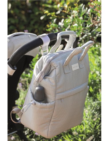 MOCHILA LITTLE BLOOM VICHY GRIS