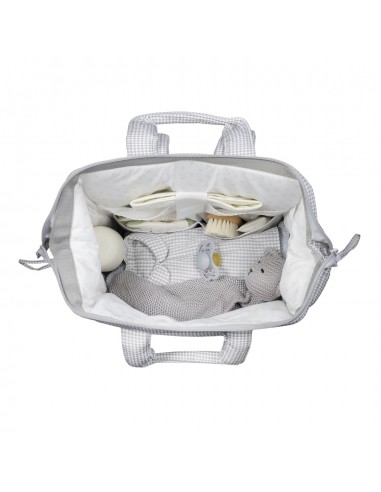 MOCHILA LITTLE BLOOM VICHY GRIS