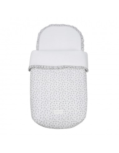 SACO CUCO LITTLE BLOOM FLOR GRIS