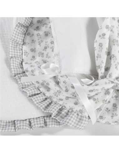 SACO CUCO LITTLE BLOOM FLOR GRIS