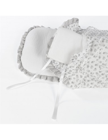 SACO CUCO LITTLE BLOOM FLOR GRIS