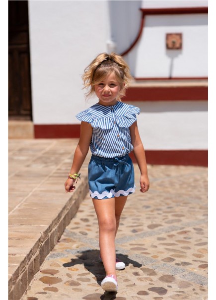 CAMISA RAYAS Y SHORT DENIM...