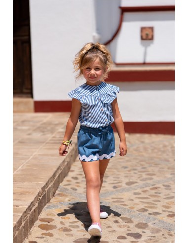 CAMISA RAYAS Y SHORT DENIM JOSÉ VARÓN