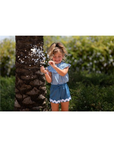 CAMISA RAYAS Y SHORT DENIM JOSÉ VARÓN