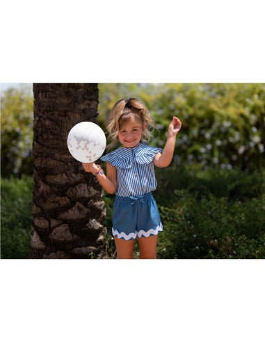 CAMISA RAYAS Y SHORT DENIM JOSÉ VARÓN