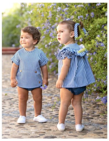 CONJ BLUSA C/BRAGA DENIM A