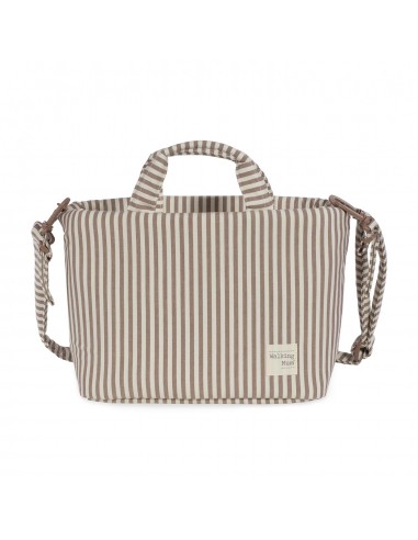 BOLSA CANASTILLA PRALINÉ RAYAS MOKA