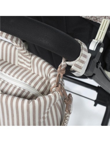 BOLSA CANASTILLA PRALINÉ RAYAS MOKA