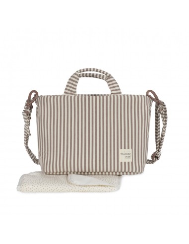 BOLSA CANASTILLA PRALINÉ RAYAS MOKA