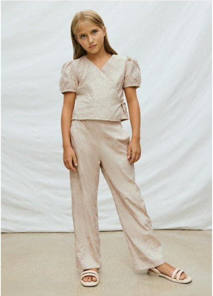 CONJ. PANTALON LARGO BORDADO