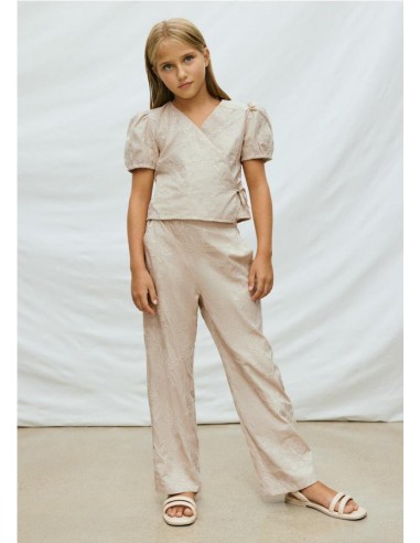 CONJ. PANTALON LARGO BORDADO