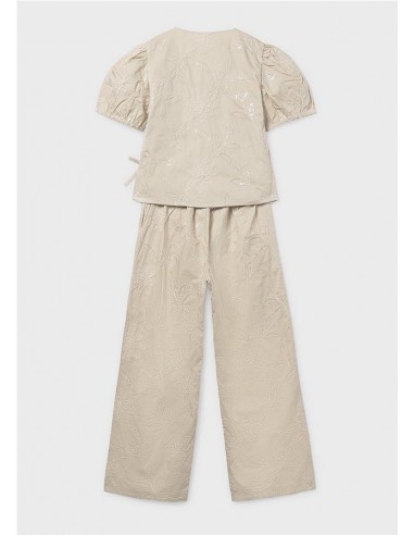 CONJ. PANTALON LARGO BORDADO