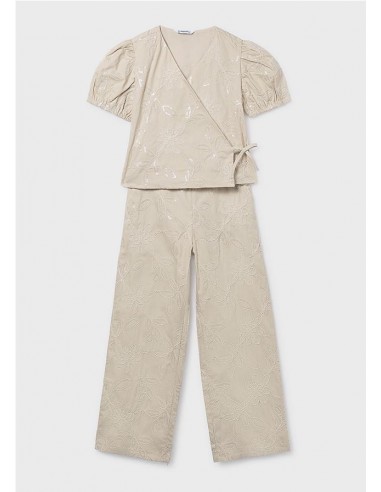 CONJ. PANTALON LARGO BORDADO