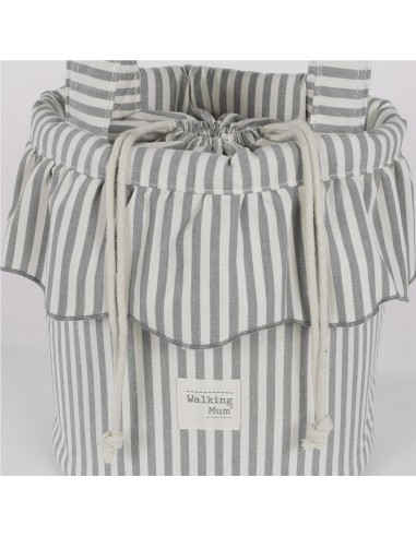 BOLSO BUCKET PRALINÉ RAYAS MATCHA