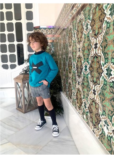 SUDADERA UNISEX TURQUESA DE...