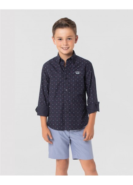 CAMISA CUELLO BOTÓN ESTAMPADA