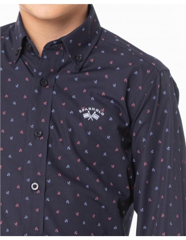 CAMISA CUELLO BOTÓN ESTAMPADA