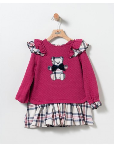 VESTIDO PUNTO CON FALDA CUADROS