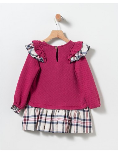 VESTIDO PUNTO CON FALDA CUADROS