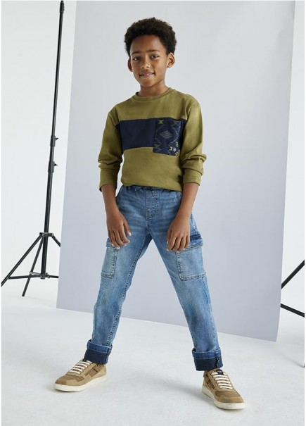 PANTALÓN DENIM JOGGER CARGO